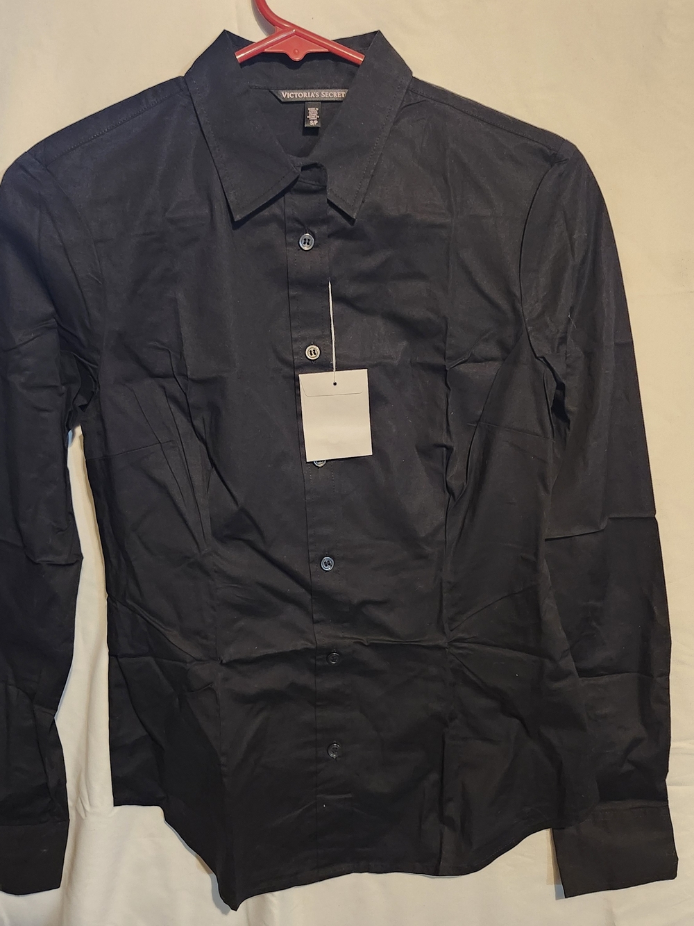 Victoria's Secret Black Women's Long-Sleeve Button-Up Shirt
